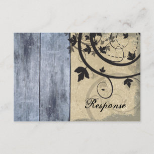 Fall Wedding Response RSVP Card Barn Board
