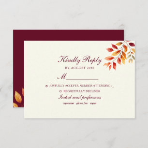 Fall Wedding RSVP Card