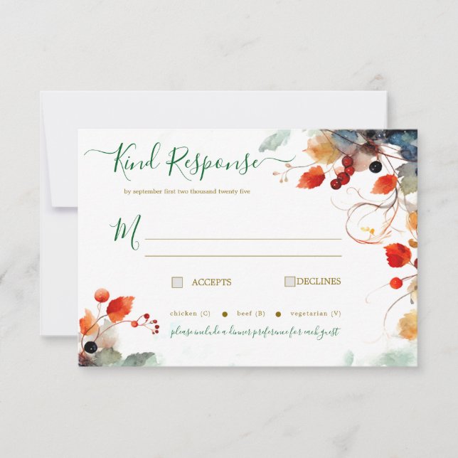 Fall Wedding RSVP Card (Front)