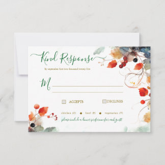 Fall Wedding RSVP Card