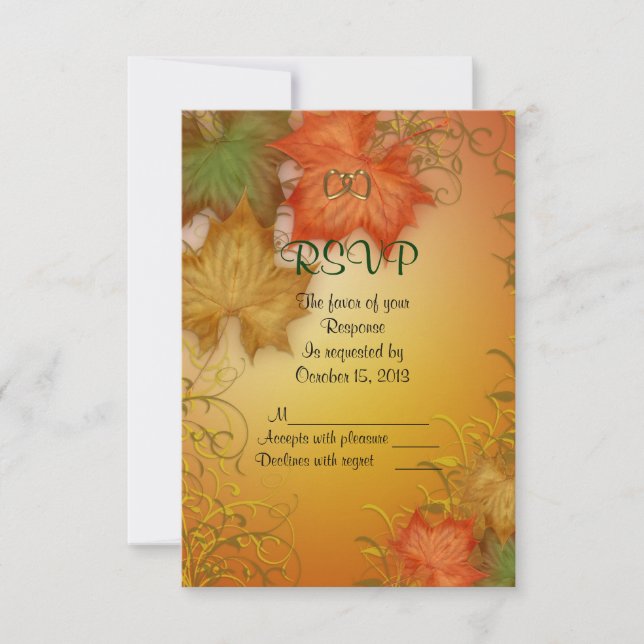 Fall Wedding RSVP response card (Front)