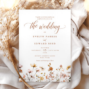 Fall Wedding Rustic Floral Invitation