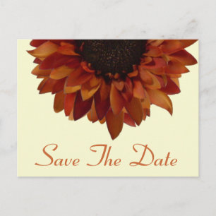 Fall Wedding Save The Date Sunflower Postcard