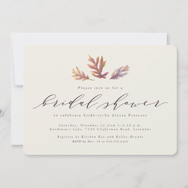 Fall wedding shower invitation (Front)