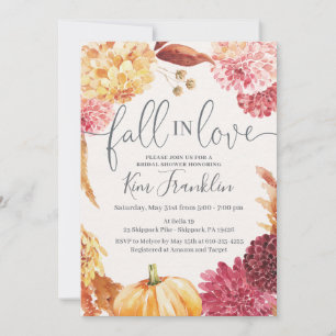 FALL Wedding Shower Invitation, FALL Bridal Shower Announcement