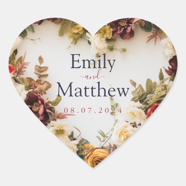 Fall Wedding Sticker (Front)