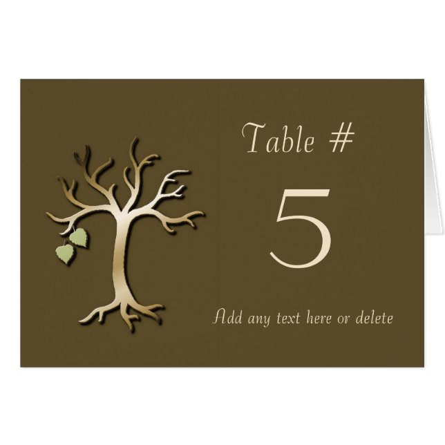 Fall wedding table card (Front Horizontal)