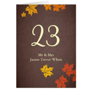 fall wedding table seating card