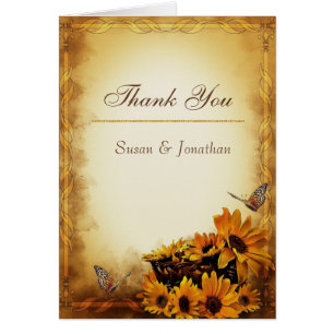 Fall Wedding Thank You Card
