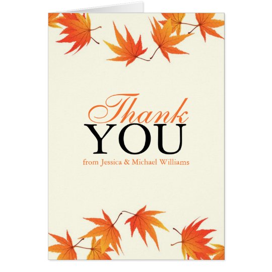 Fall Wedding Thank You Card