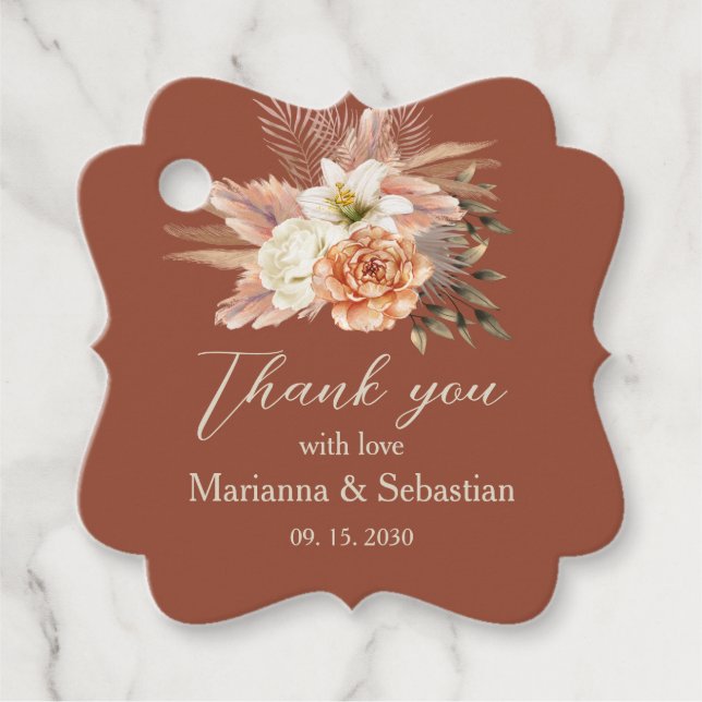 Fall Wedding Thank You  Favour Tags (Front)