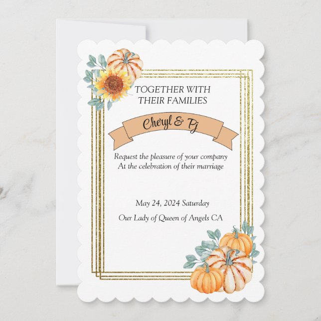 Fall Wedding Theme  Invitation (Front)