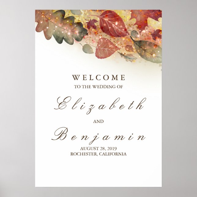 Fall Wedding Welcome Sign (Front)