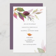 Fall Wedding With Purple Leaves