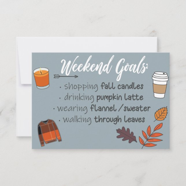 "Fall Weekend Goals" To-Do Fun (Front)