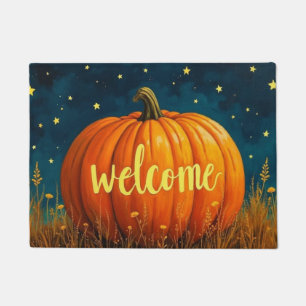 Fall Welcome with Pumpkin Doormat