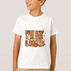 Fall Western Boots Cowgirl Halloween Thanksgiving T-Shirt