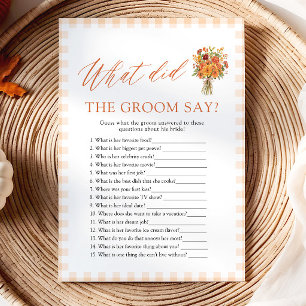 Fall What Did The Groom Say Bridal Shower Game Invitation