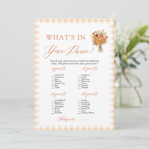 Fall What's In Your Purse Bridal Shower Game Invitation