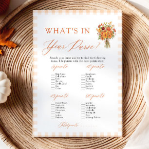 Fall What's In Your Purse Bridal Shower Game Invitation