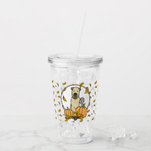 Fall Wheaten Terrier (wheaten 1b2) Pumpkins Cute Acrylic Tumbler