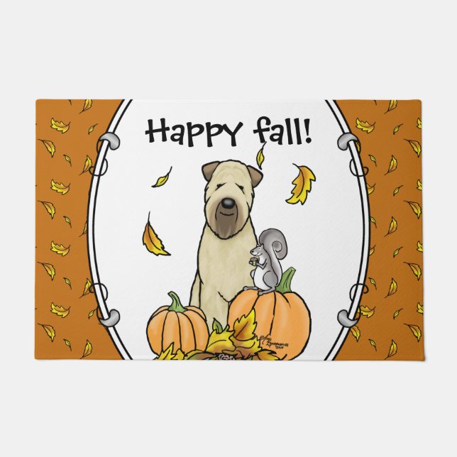 Fall Wheaten Terrier (wheaten 1b2) Pumpkins Cute Doormat (Front)