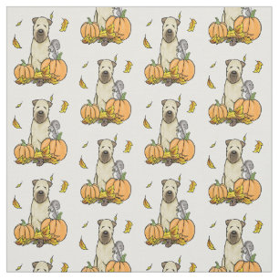 Fall Wheaten Terrier (wheaten 1b2) Pumpkins Cute Fabric