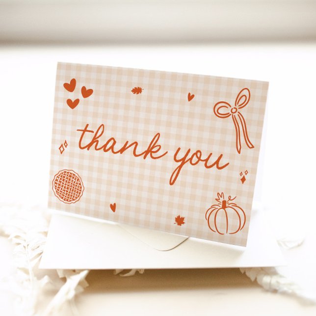 Fall Whimsical A Little Cutie Pie Baby Shower Thank You Card (Fall Whimsical A Little Cutie Pie Baby Shower Thank You Card)