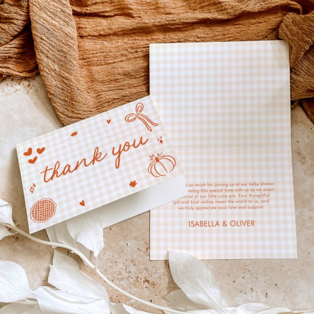 Fall Whimsical A Little Cutie Pie Baby Shower Thank You Card (Fall Whimsical A Little Cutie Pie Baby Shower Thank You Card)
