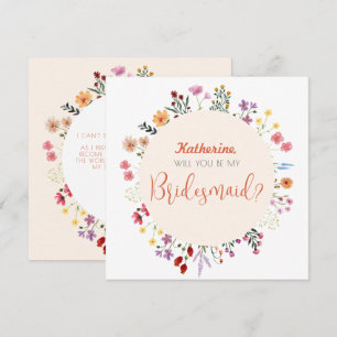 Fall Whimsical Wildflower Floral Bridesmaid Invitation
