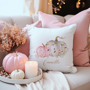 Pink Pumpkin Throw Outdoor Cushions Zazzle UK