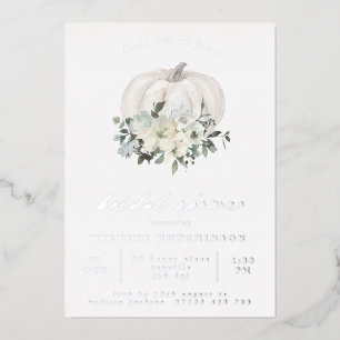 Fall White Pumpkin and Flowers Bridal Shower