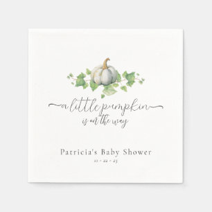 Fall White Pumpkin Baby Shower Napkins