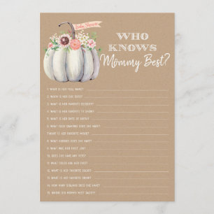 Fall White Pumpkin Baby Who Knows Mummy Best Game Menu
