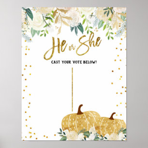 Fall White Pumpkin Reveal Voting Board Poster