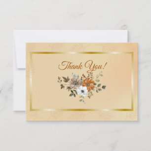 Fall White Pumpkin Rust Wedding Thank You Cards