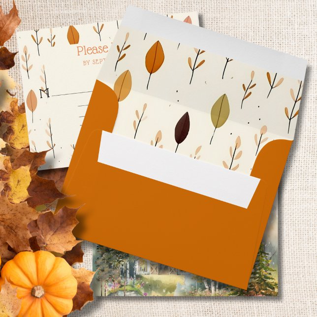 Fall White Rustic Barn RSVP Envelope (Creator Uploaded)