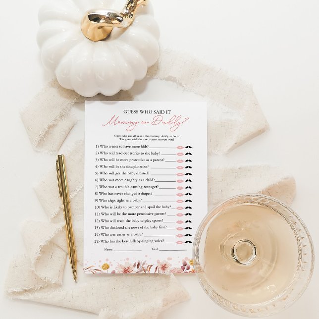 Fall Who Said It Baby Shower Game Card (Creator Uploaded)