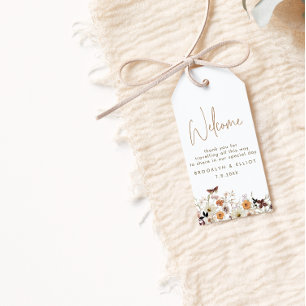 Fall Wild Flowers Wedding Hotel Welcome Gift Tags