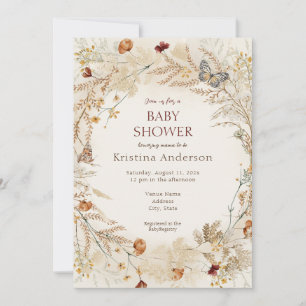 Fall Wildflower Autumn Baby Shower  Invitation