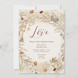 Fall Wildflower Autumn Baby Shower Invitation