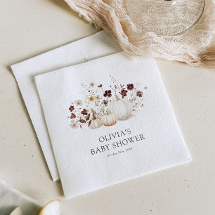 Fall Wildflower Baby Shower Napkin