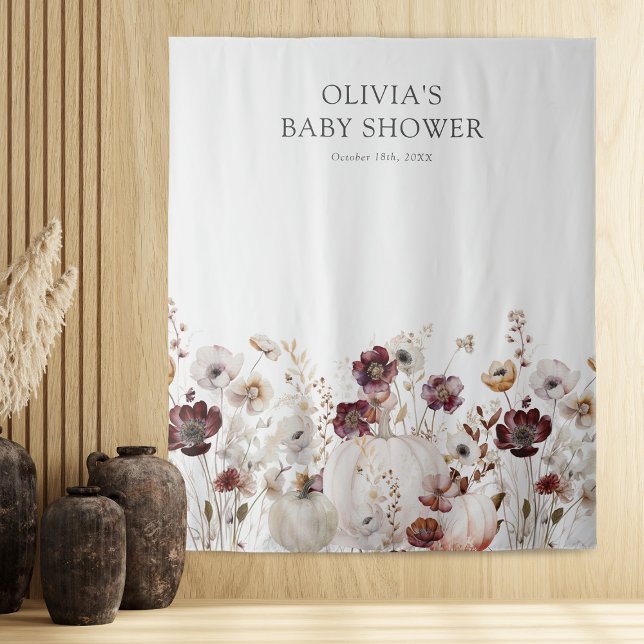 Fall Wildflower Baby Shower Photo Booth Tapestry (Creator Uploaded)