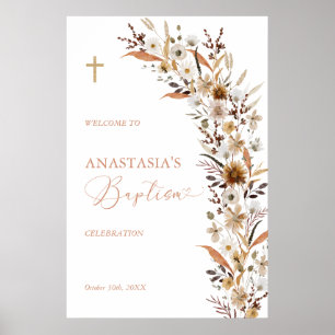 Fall Wildflower Baptism Welcome Poster