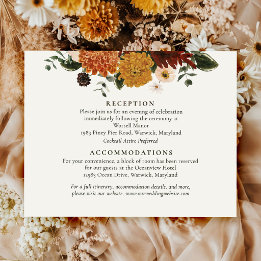 Fall Wildflower Boho Wedding Details Enclosure Card