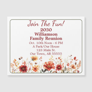 Fall Wildflower Family Reunion Save Date Magnet