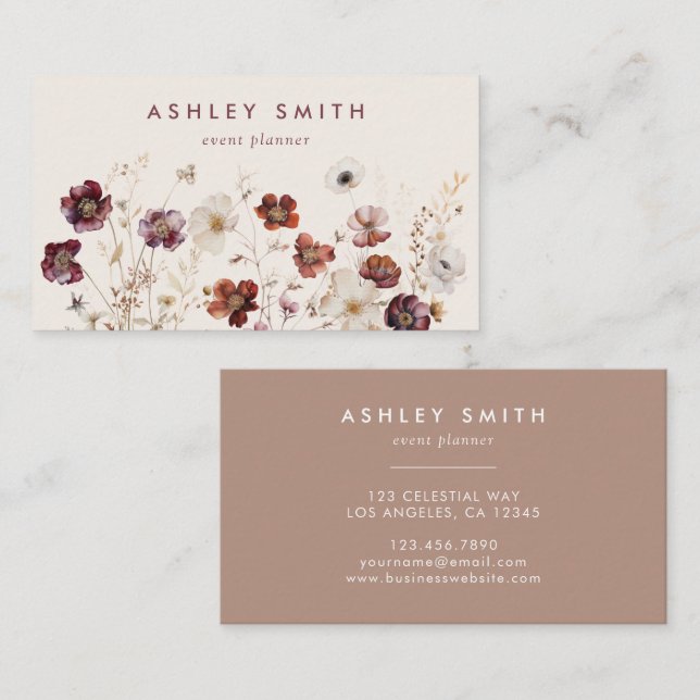 Fall Wildflower Field Business Card (Front/Back)