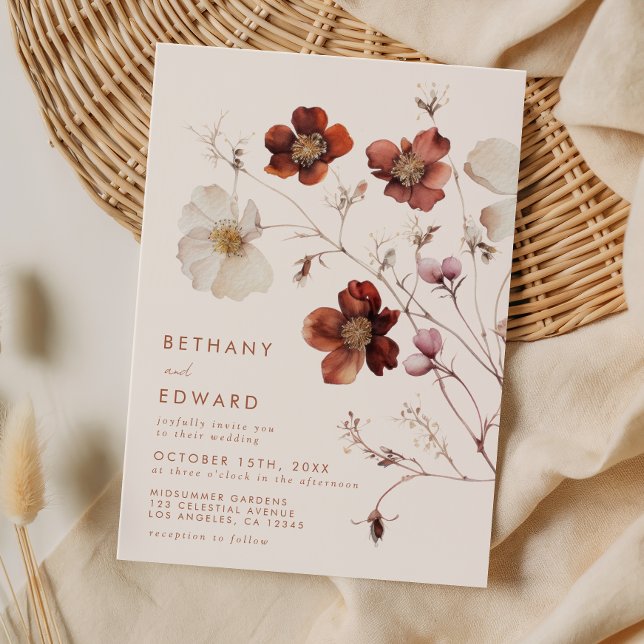Fall Wildflower Field Wedding Invitation (Creator Uploaded)