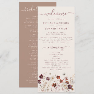 Fall Wildflower Field Wedding Programme