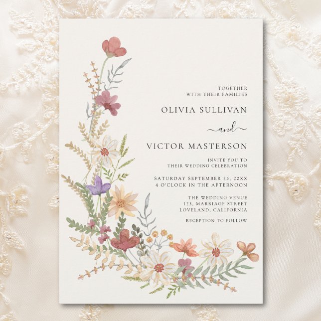 Fall Wildflower Floral Wedding Invitation (Creator Uploaded)